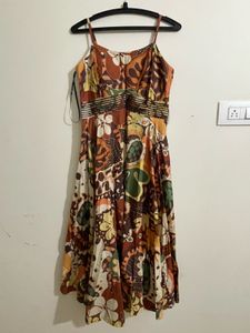 Boho Floral Print Midi Dress