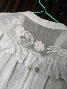 Gorgeous Pure Cotton White Lace Dress