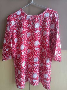 Red Floral Print Top