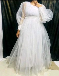 White Tulle Maxi Dress