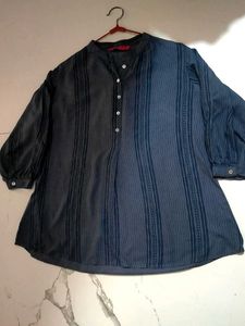 Blue Striped Tunic Top