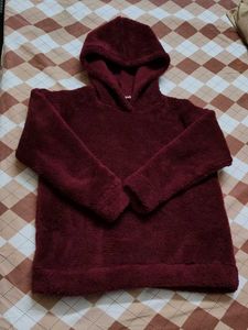 Insense Women Maroon Fleece Hoodie Sweatshirt