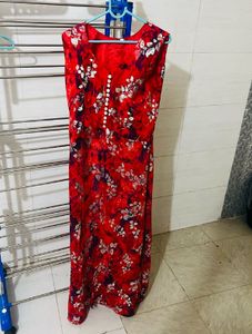 Red Floral Maxi Dress