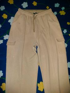 Beige Cargo Sweatpants