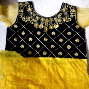 Yellow 🟡 Frock And Lehenga