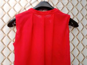 New With Tag Half Korean Red Cute Top
