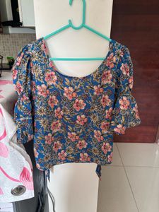 Floral Blue Top