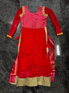 Red nayra cut anarkali suit