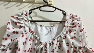 Floral Print Tie-Front Top