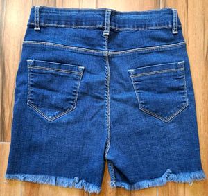 Embroidered Denim Shorts