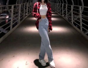 red plaid shirt