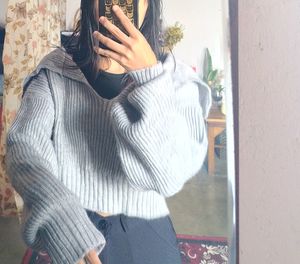 Offer 580 😍Grey Pullover Crop Sweater 💖