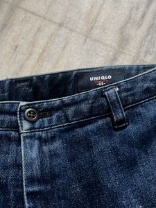 Blue Three Quarter Denim Jeans
