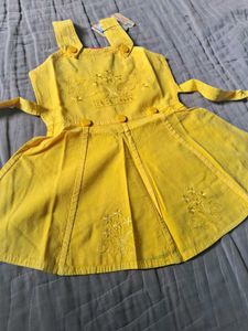 Yellow Embroidered Baby Dress