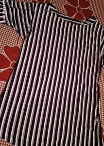 Striped Button Detail Top