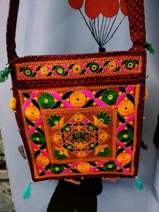 Rajasthani Beautiful Shoulder Bag Nd Big Space 2 P
