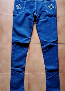 Embroidered Denim Jeans
