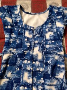 Strichual Lacra Blue Frock