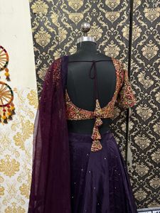 Elegant flairy  Purple Lehenga