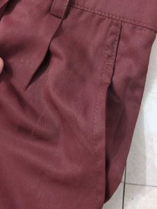 Burgundy Wide Leg Trousers