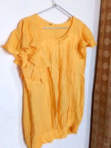 Orange Top With Short Frills