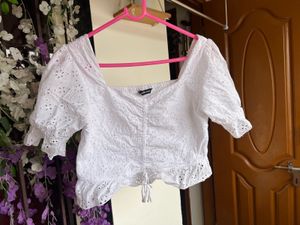 White Embroidered Top