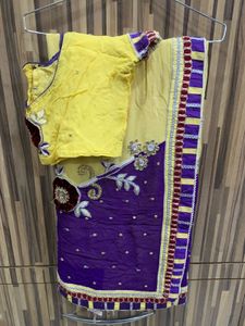 Yellow & Purple Saree