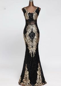 Stunning Black &amp; Gold Sequin Gown