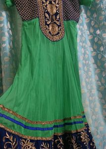 Elegant Green Embroidered Anarkali