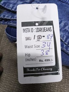 Denim Cargo Jeans For Ladies  Waist 34