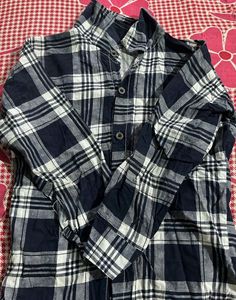 Blue &amp; White Plaid Shirt