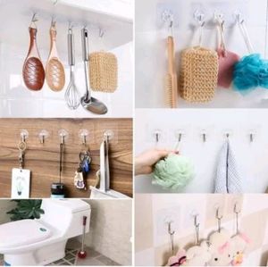 6 Wall Hook Stickers Hanger Hanging Clothes