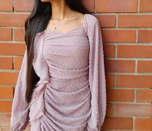 Lavender ruffle  Bodycon Dress