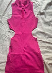Hot Pink Cut Out Mini Dress