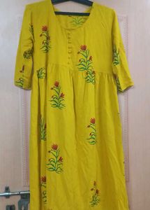 Yellow Aline Kurta