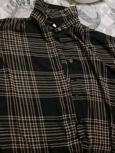 Plaid Oversized Button-Down Shirt