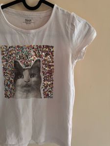 Cat Sequins Tshirt