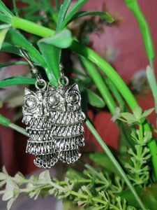 Silver Owl Earrings