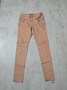 Beige Slim Fit Pants