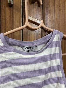 korean Striped Crop Tank Top