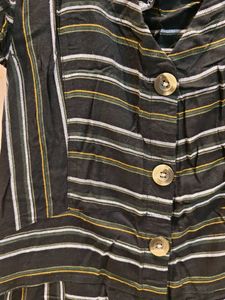 Striped Button-Down Mini Dress