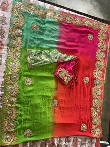 Multi Coloursaree With Long Sleeves Blouse