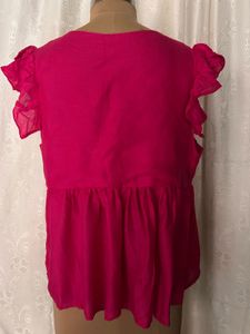Hot Pink Ruffle Sleeve Tops🌸🩷