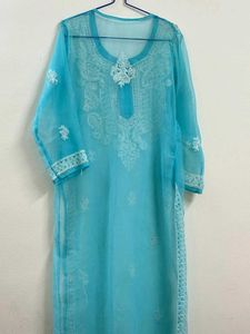 Chikankari Blue Kurta