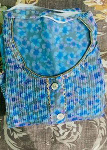 Blue Floral Kurta Set