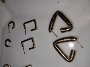 Geometric Gold Earrings Set Of 6