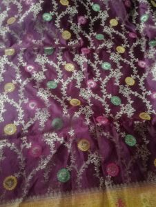 Elegant Maroon  &amp; Gold Saree