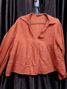 SHEIN Orange Long Sleeve Top