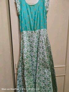 Elegant Aqua &amp; Green Dress