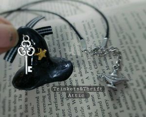 Handmade Wizard/Witch Hat Clay Charm Necklace